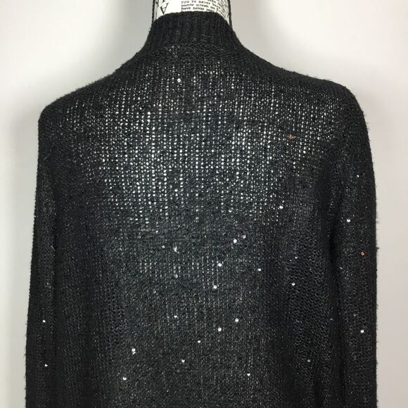 Sparkly sequin black open front cardigan duster witchy witchcore fairy size Lg - Picture 5 of 7